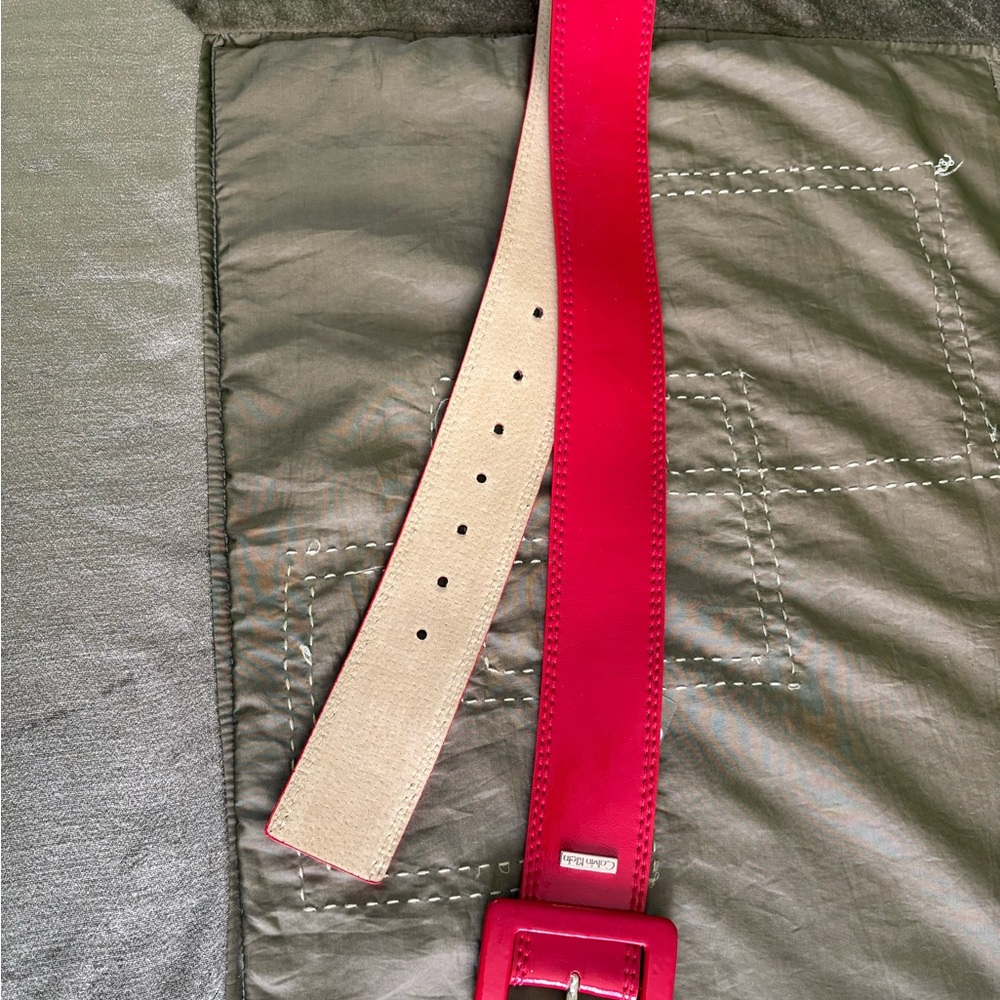 Bright Pink Wide Leather Belt